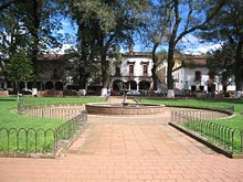 Vista de una de las fuentes (Plaza Vasco de Quiroga)