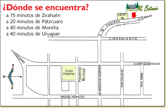 Caba&ntilde;as Mi Betania - Mapa de ubicaci&oacute;n
